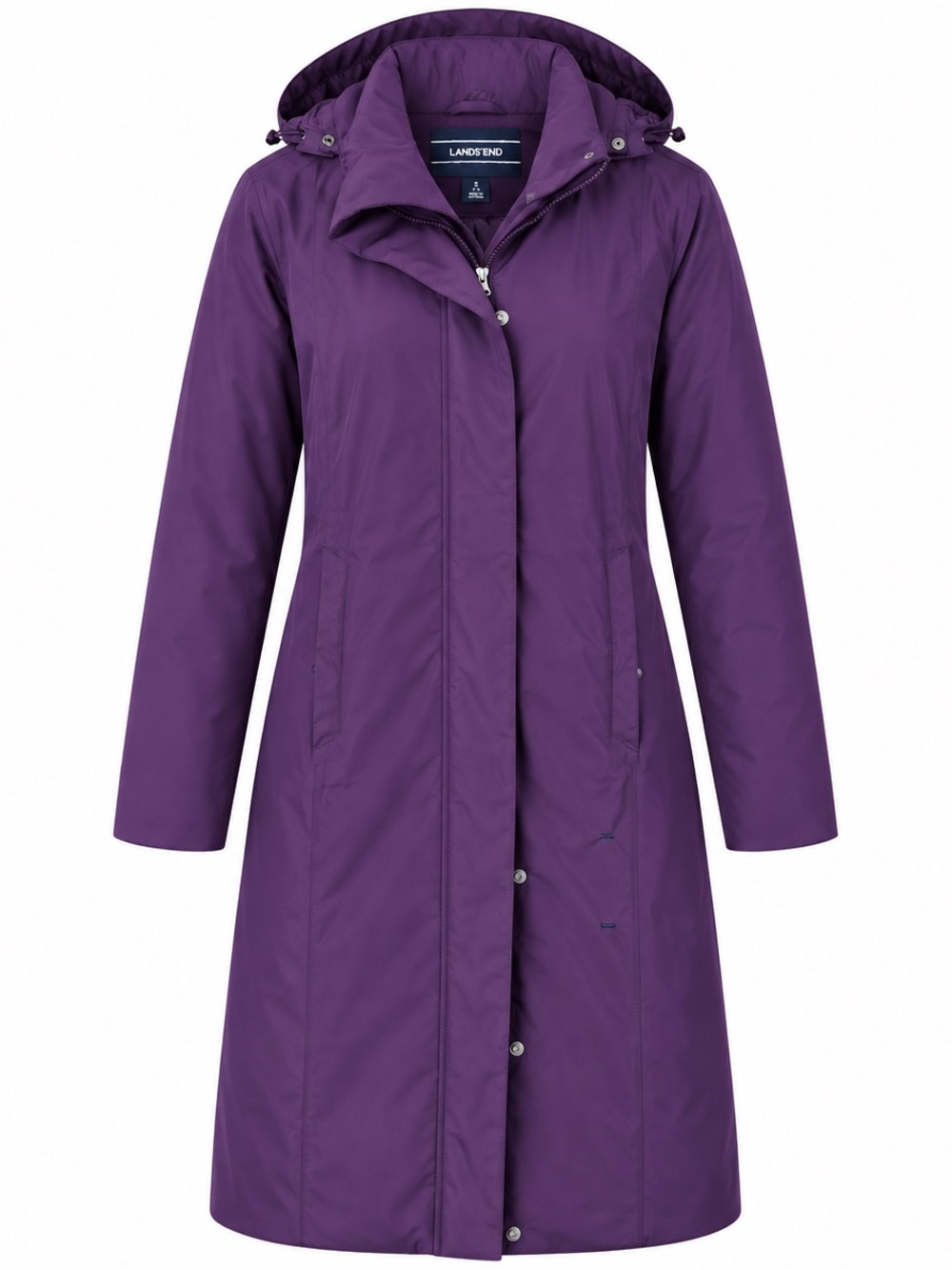 Lands’ End Women’s S  Purple Down Coat Long Hooded Winter Parka Small Repair